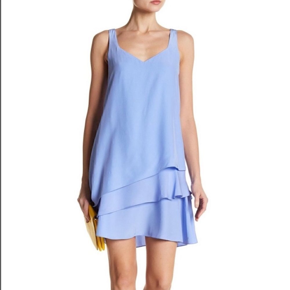 Parker Periwinkle Eve Layered Silk Dress - M